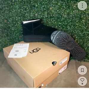 UGG Black Mini Platform Suede Boots